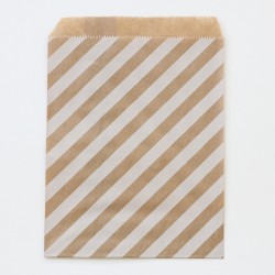 10 bolsas de papel craft a rayas